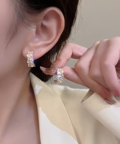 Classic Diamonds Circle Earrings ED-518074
