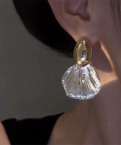 Classic 925 Silver rOSE Golden Earrings ED-518078