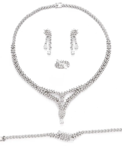 Fashion Heart Jewelry Sets For Earrings Bracelet Necklace SST-612039