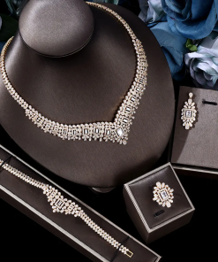 Classic Diamonds Alphabets Jewelry Sets For Earrings Bracelet Necklace SST-612050