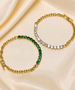 Classic Diamonds Alphabet Pearls Bracelet SL-611010